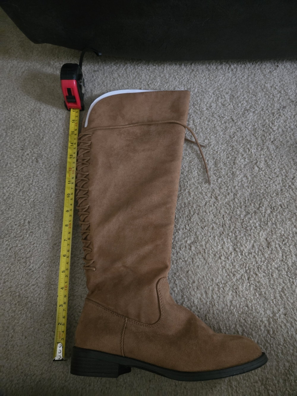 Women’s Tall Lace-Back Riding Boot in Brown #4162 - Picture 4 of 6